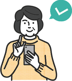 スマホを見る女性のイラスト
